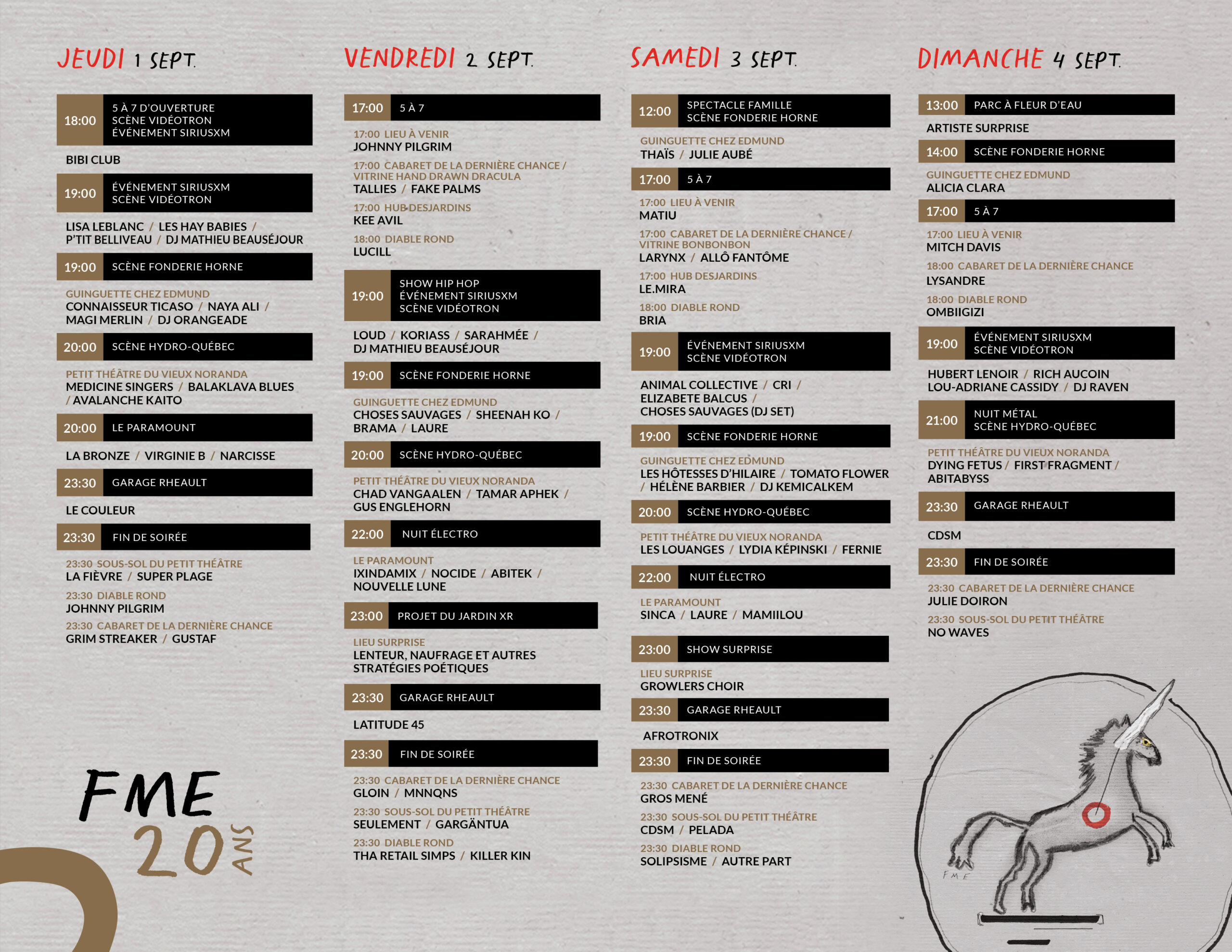 LE FME CÉLÈBRE SES 20 ANS ET DÉVOILE SA PROGRAMMATION COMPLÈTE!